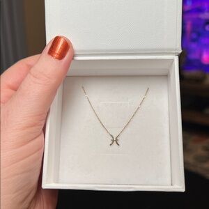 Mejuri 14k Solid Yellow Gold Pisces Zodiac Horoscope Necklace